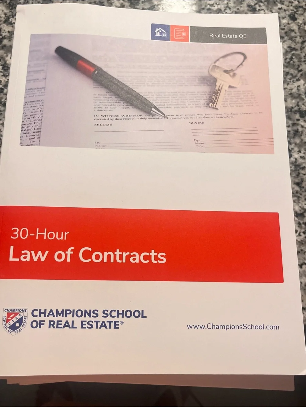 Champions School 30-Hour Principles of Real Estate 1 - Red and White Cover